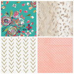 Playmat - Teal Floral - DBC Baby Bedding Co 