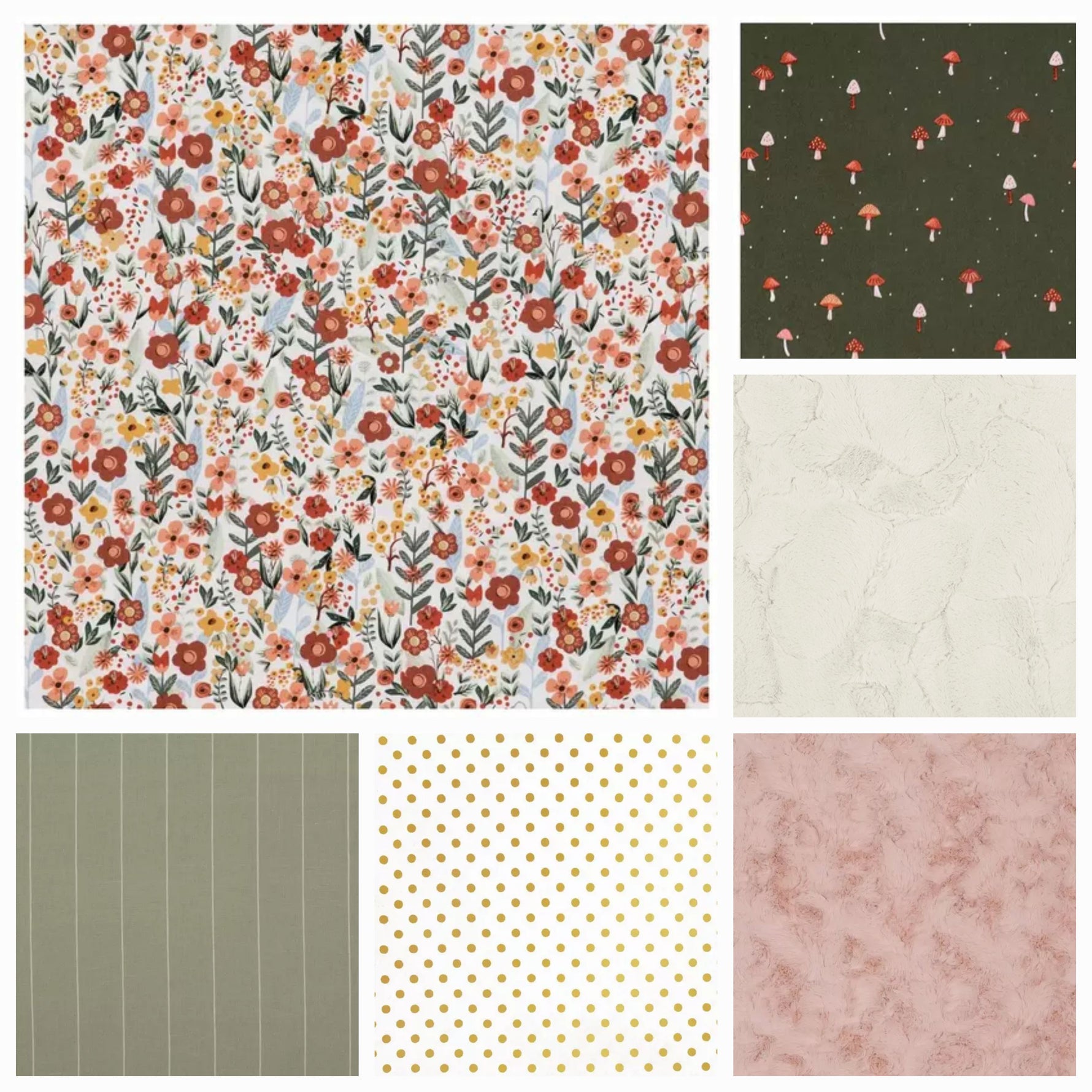 New Release Girl Crib Bedding- Meadow Flowers and Mushroom Nature Baby & Toddler  Bedding Collection - DBC Baby Bedding Co 