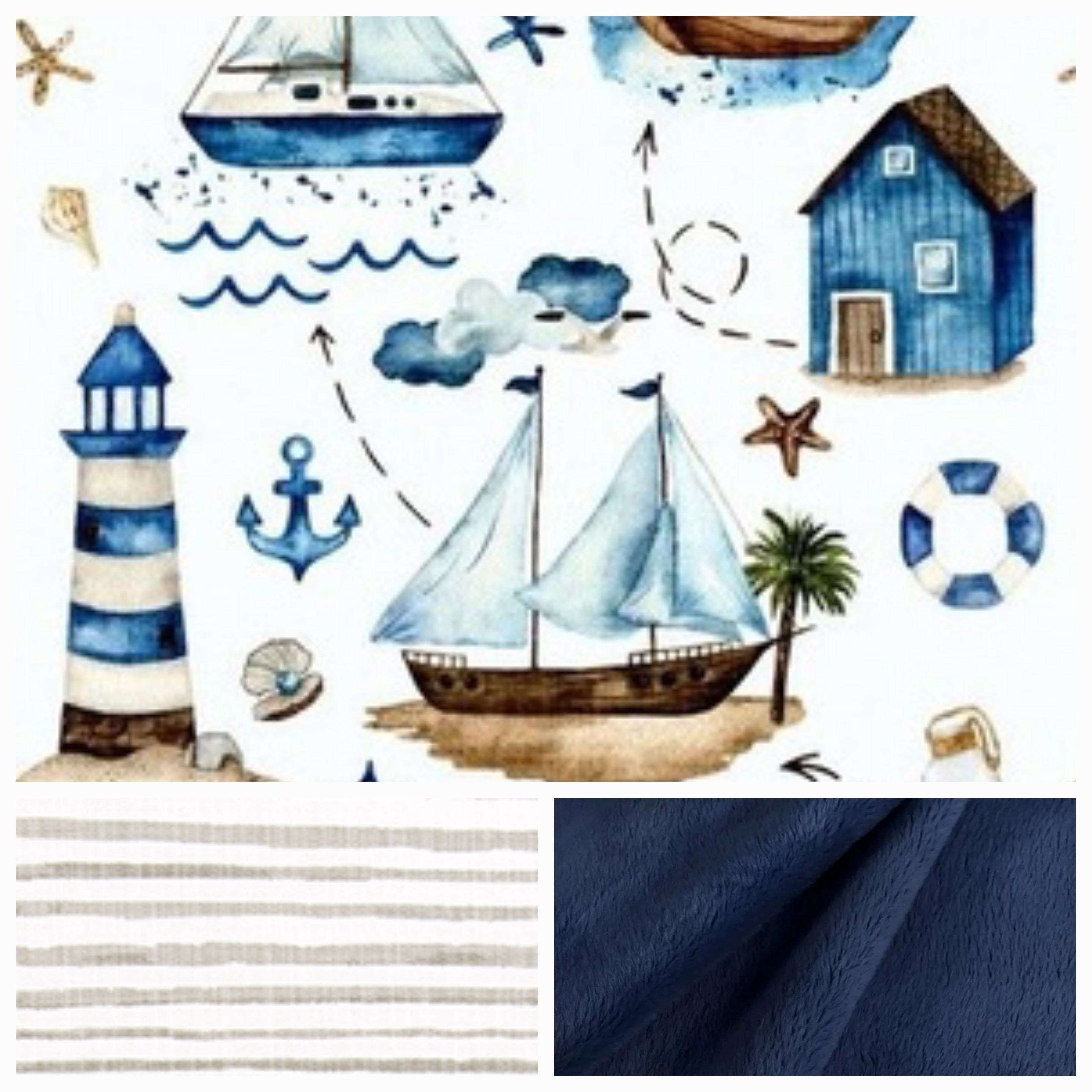 Dog and Sail Boat Minky Quilt outlets