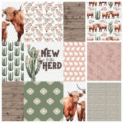 New Release Girl Crib Bedding- New to the Herd Highland Cow Western Baby & Toddler  Bedding Collection - DBC Baby Bedding Co 