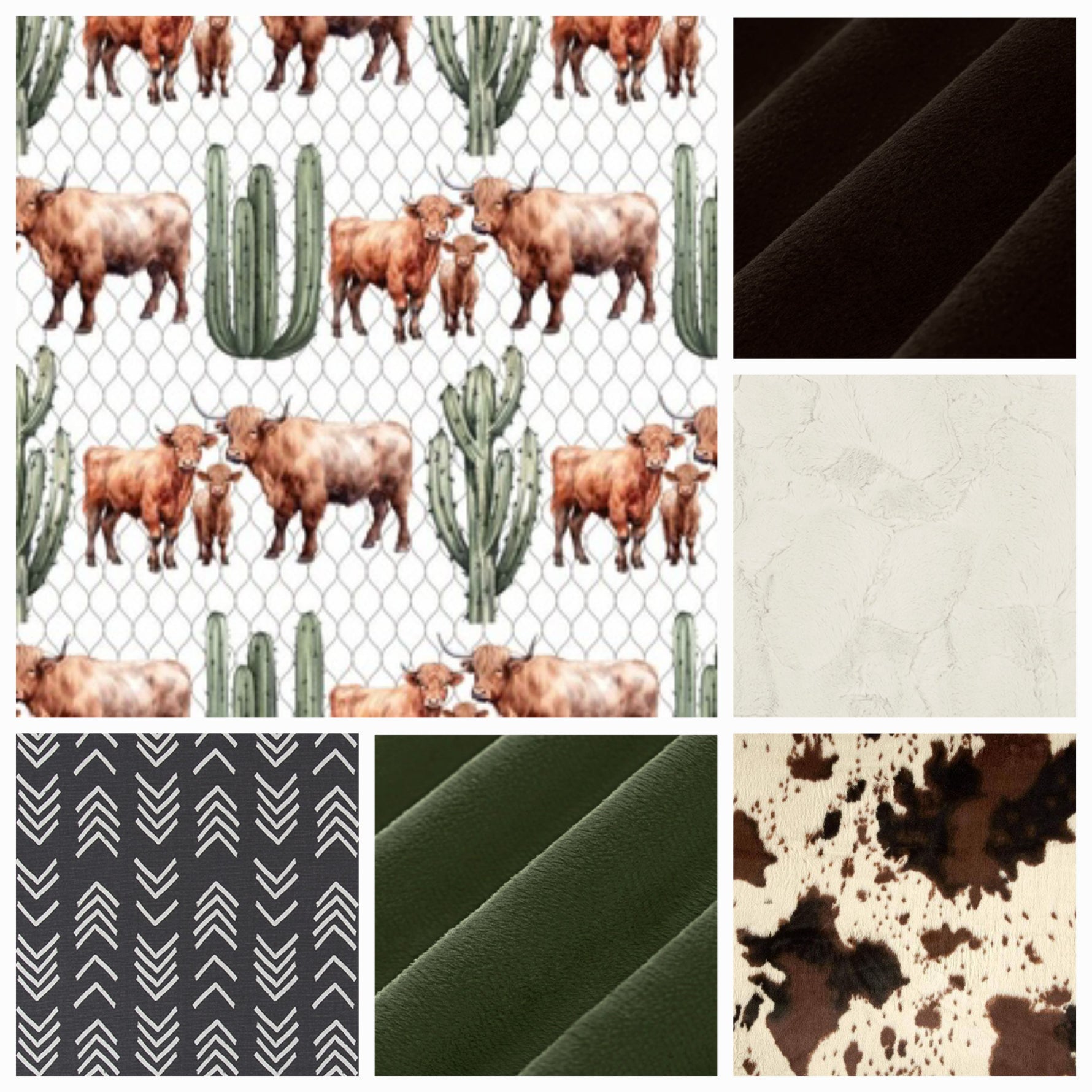 New Release Boy Crib Bedding- Highland Cow and Cactus Western Baby & Toddler Bedding Collection - DBC Baby Bedding Co 