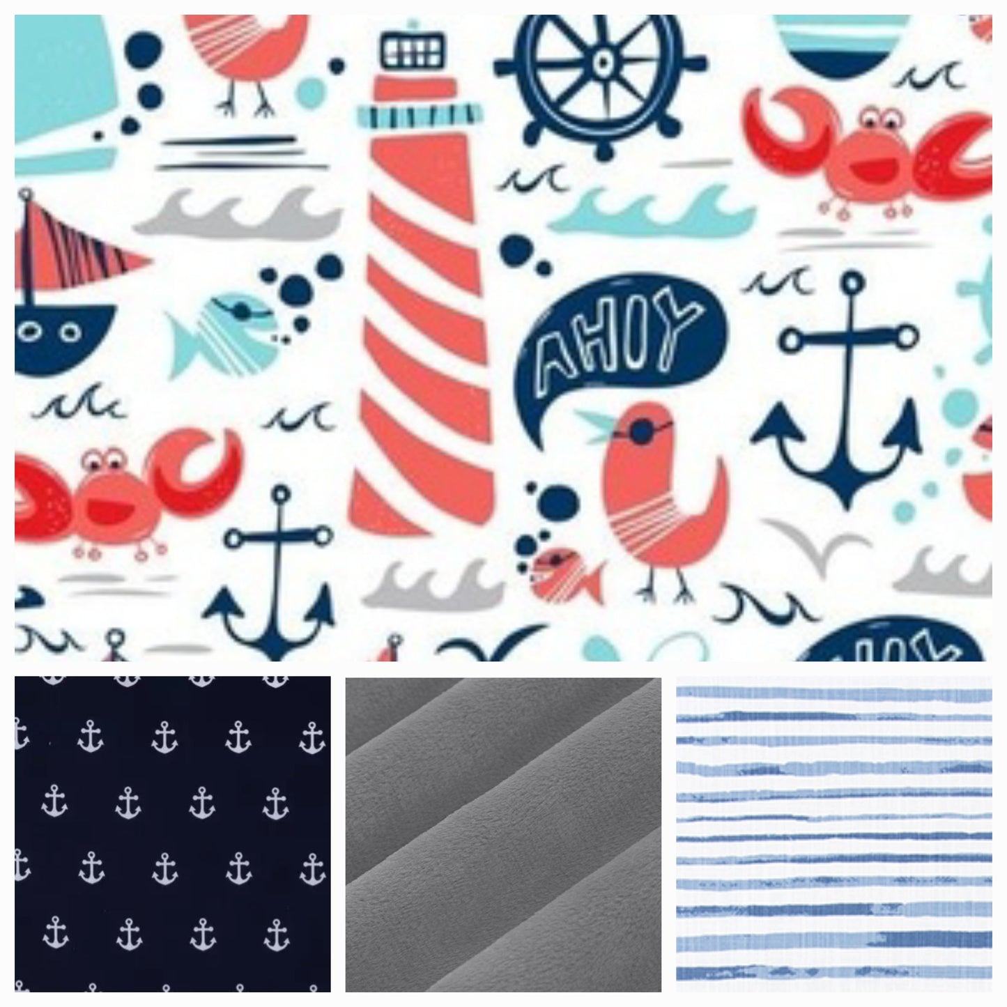 New Release Boy Crib Bedding- Out at Sea Nautical Baby Bedding Collection - DBC Baby Bedding Co 