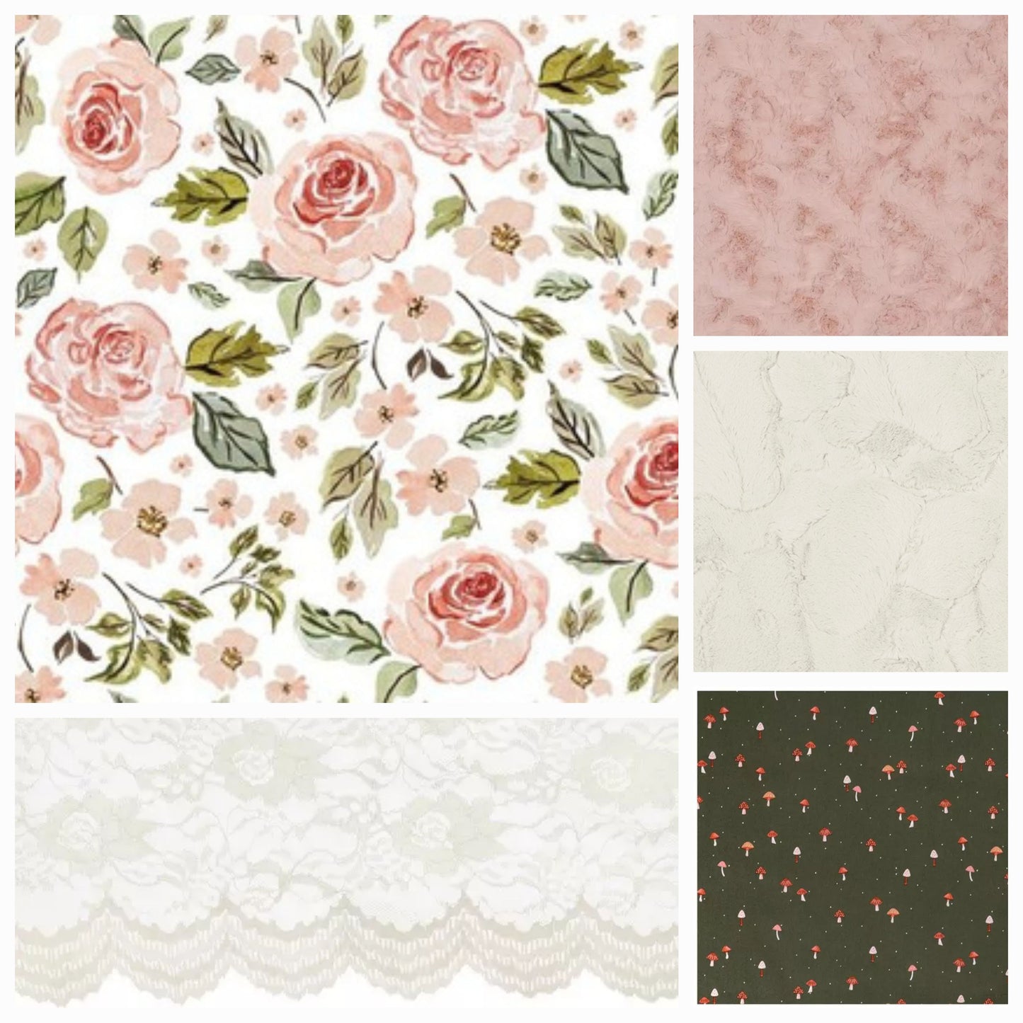 New Release Girl Crib Bedding - Dusty Rose and Lace Cottage Baby Bedding & Nursery Collection - DBC Baby Bedding Co 