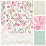 New Release Girl Crib Bedding - Pink Rose and Lace Cottage Baby Bedding & Nursery Collection - DBC Baby Bedding Co 