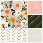 New Release Girl Crib Bedding- Retro Daisy and Bee Floral Nature Baby & Toddler Bedding Collection - DBC Baby Bedding Co 