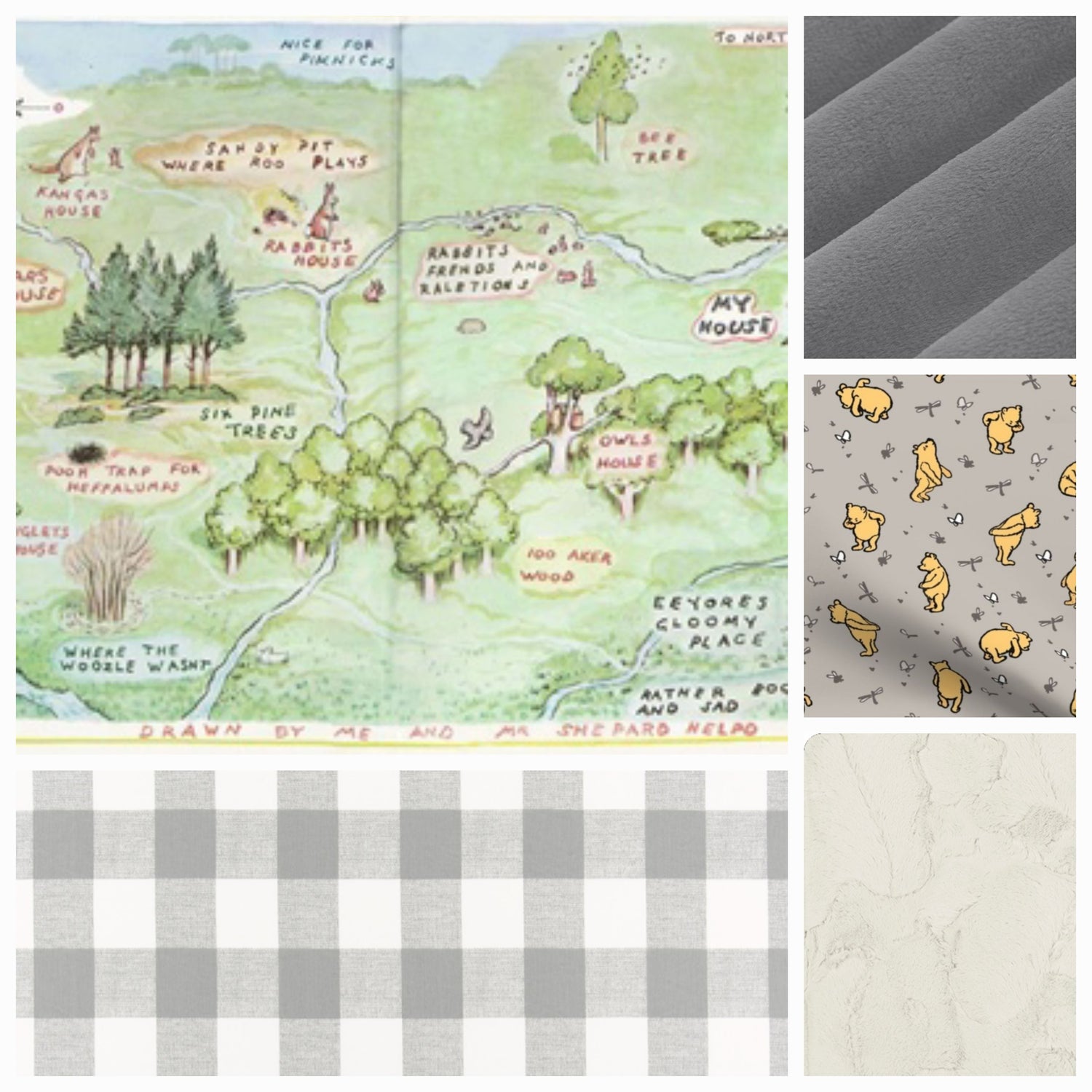 Neutral Crib Bedding- 100 Acre Wood and Winnie Pooh Baby Bedding Collection - DBC Baby Bedding Co 