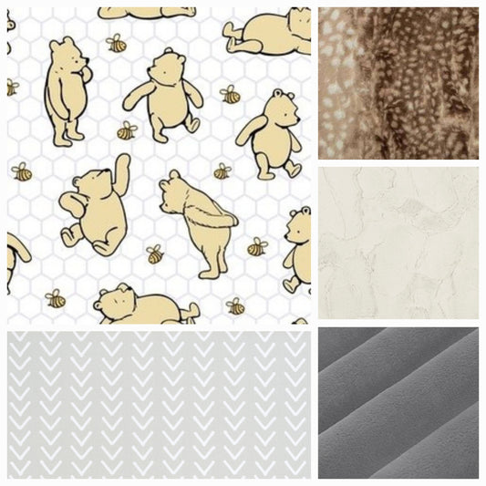 New Release Neutral Crib Bedding- Winnie Pooh Woodland Baby Bedding Collection