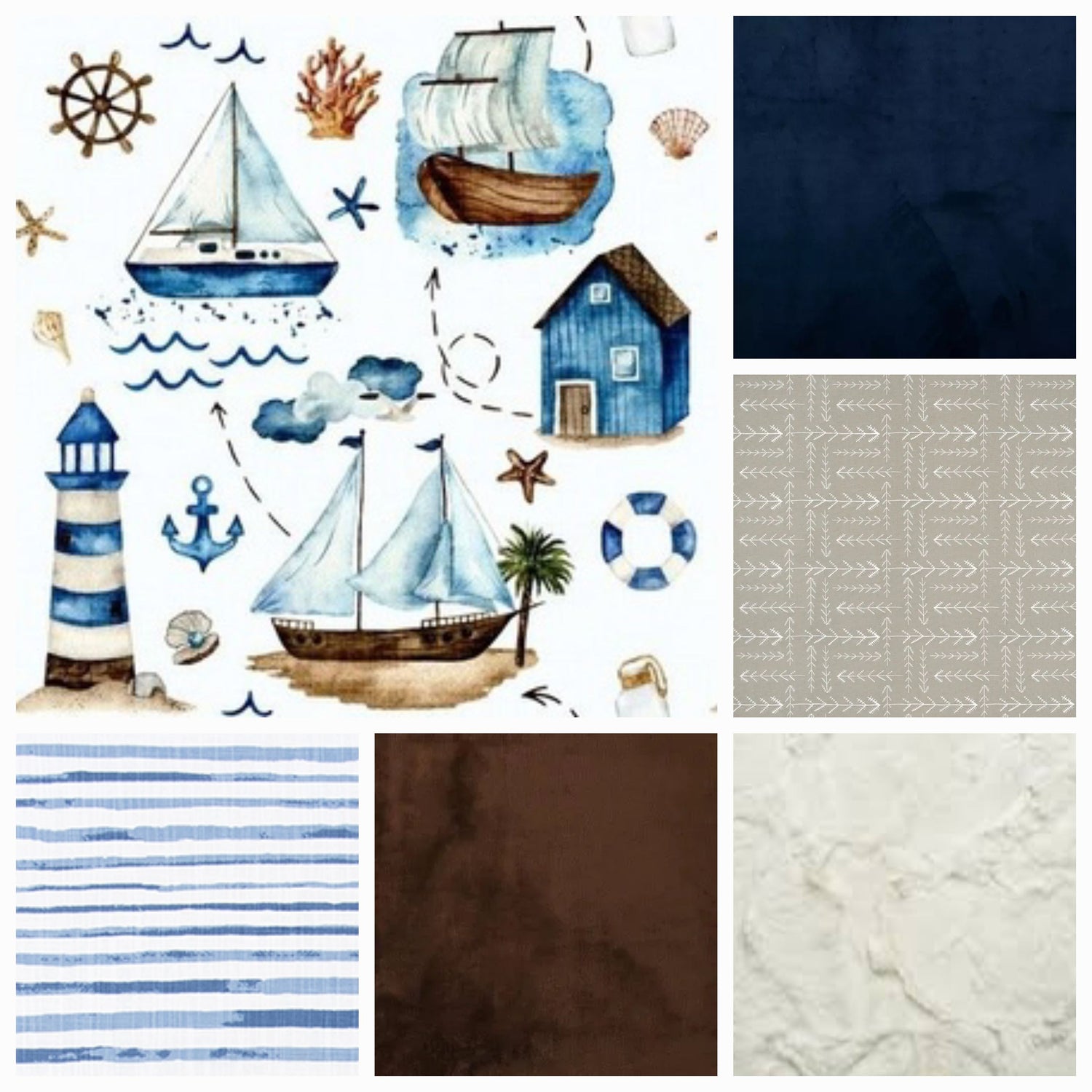 Sailboats Nautical Boy Crib Bedding