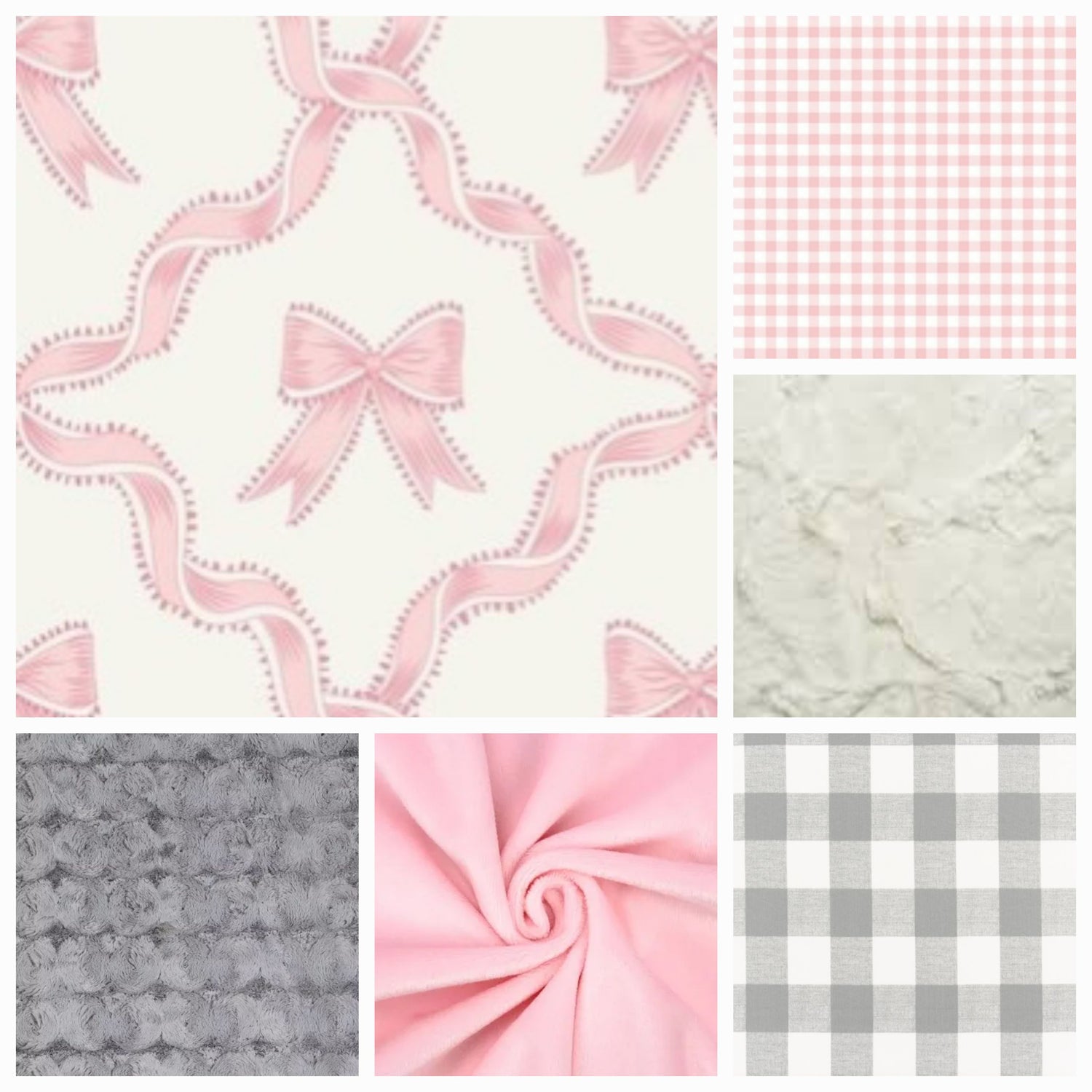 Pretty Pink Bow Baby Crib Bedding