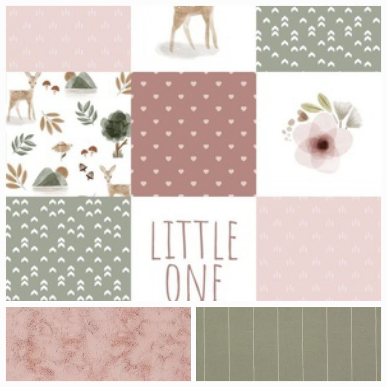 Little One Deer Woodland Girl Crib Bedding