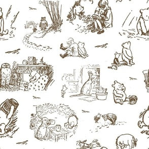 New Release Neutral Crib Bedding- Classic Winnie Pooh Toile Baby Bedding & Nursery Collection - DBC Baby Bedding Co 
