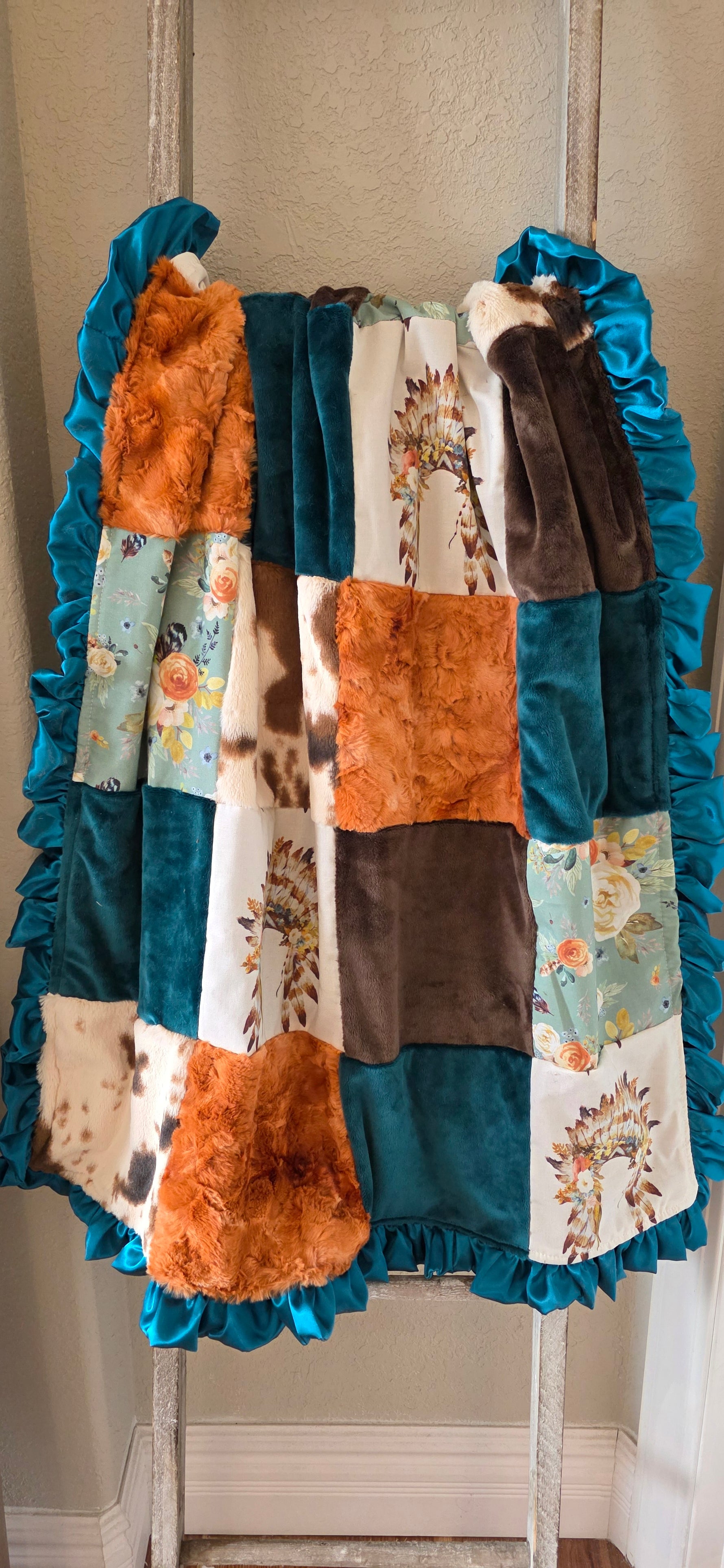 Headdress and Floral Western Crib Bedding - DBC Baby Bedding Co 