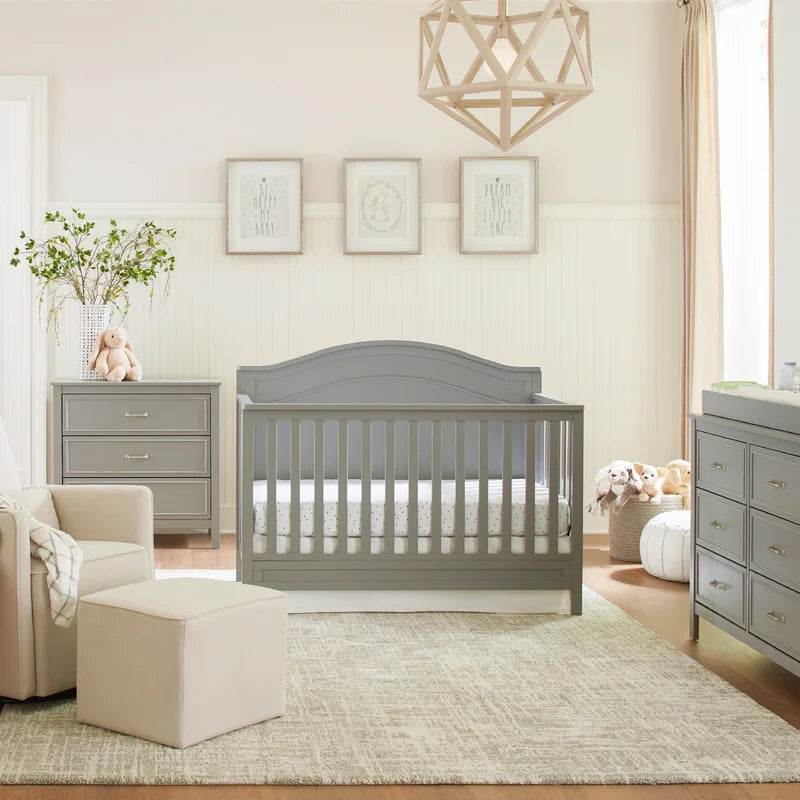 Standard Cribs - Charlie Convertible Crib in Gray - DBC Baby Bedding Co 
