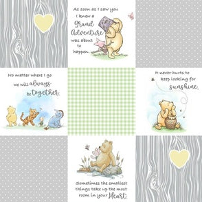 Crib Sheet - Pooh Bear and friends patchwork print - DBC Baby Bedding Co 