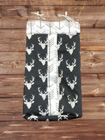 Diaper stacker - Gray Buck with White Tan Arrow Trim Woodland Diaper Stacker - DBC Baby Bedding Co 