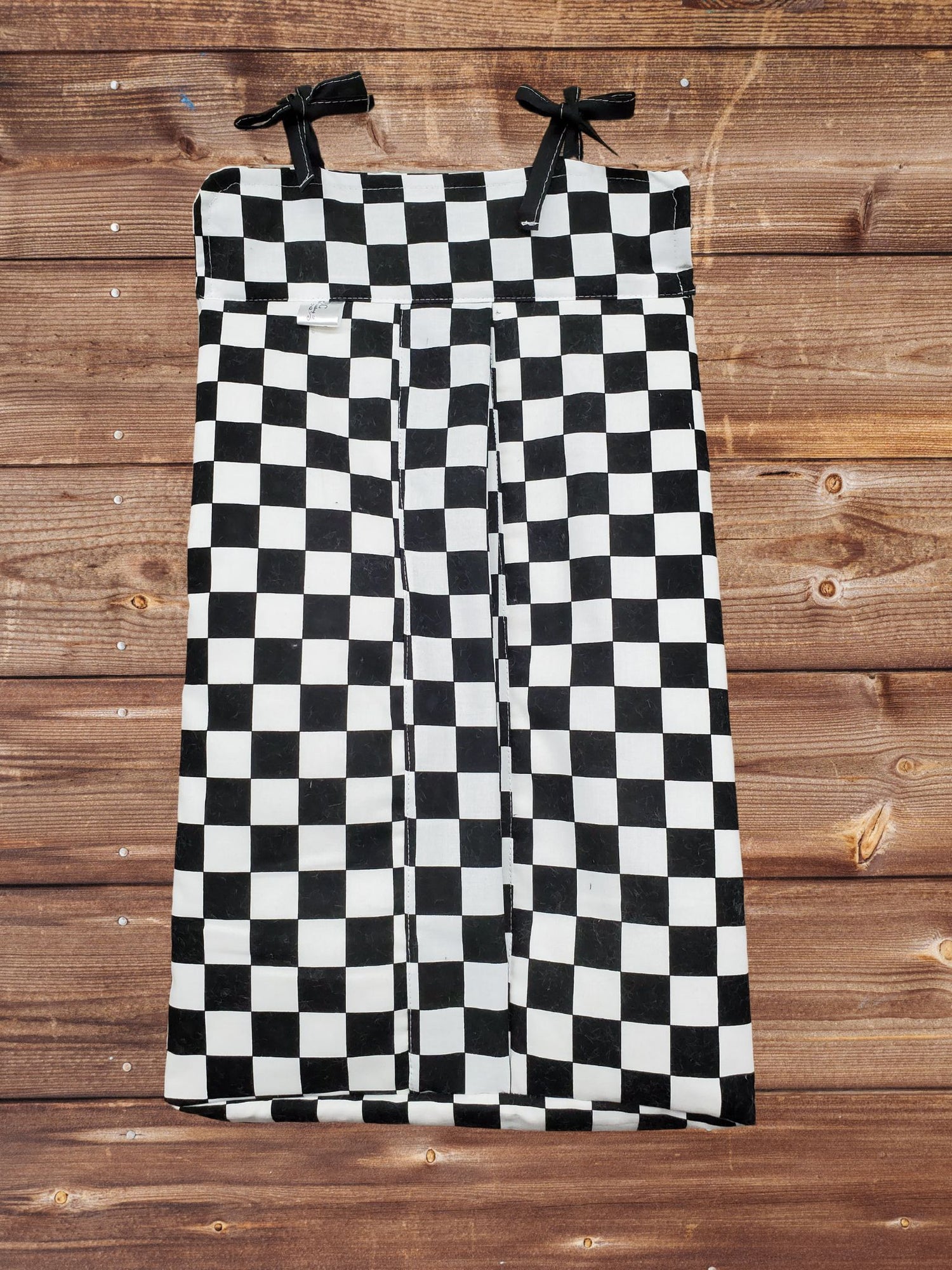 Diaper stacker - Race Flag Check Racing Diaper Stacker - DBC Baby Bedding Co 