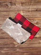 Burp Cloth Set - Buck and Red Black Check Woodland Burp Cloths - DBC Baby Bedding Co 