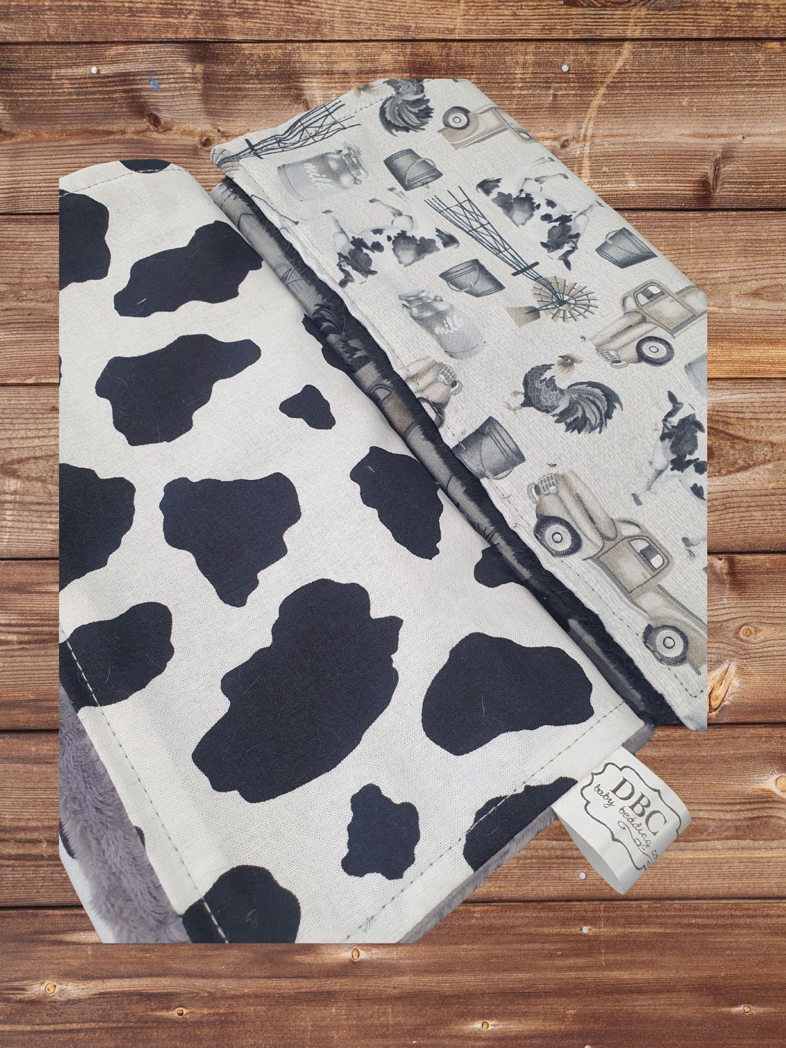 Burp Cloth Set - Farm and Cow Print Farm Burp Cloths - DBC Baby Bedding Co 