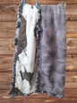 Ruffle Baby Blanket - Brownie Calf and Gray Hide Minky Western Blanket - DBC Baby Bedding Co 