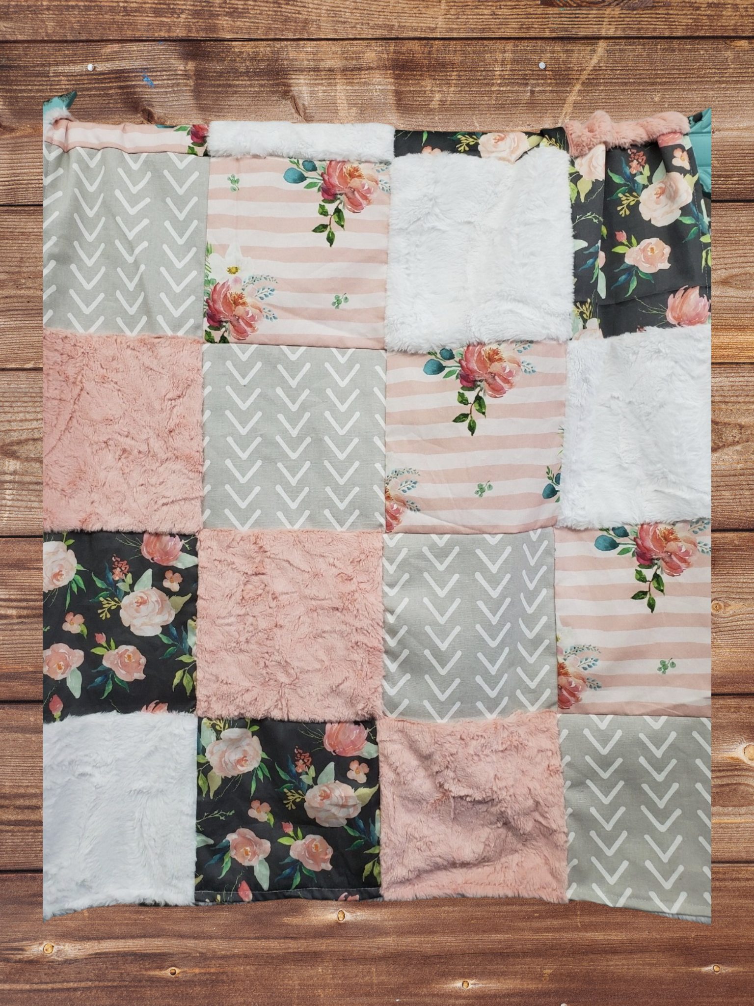 Patchwork Blanket - Boho Floral Blanket - DBC Baby Bedding Co 
