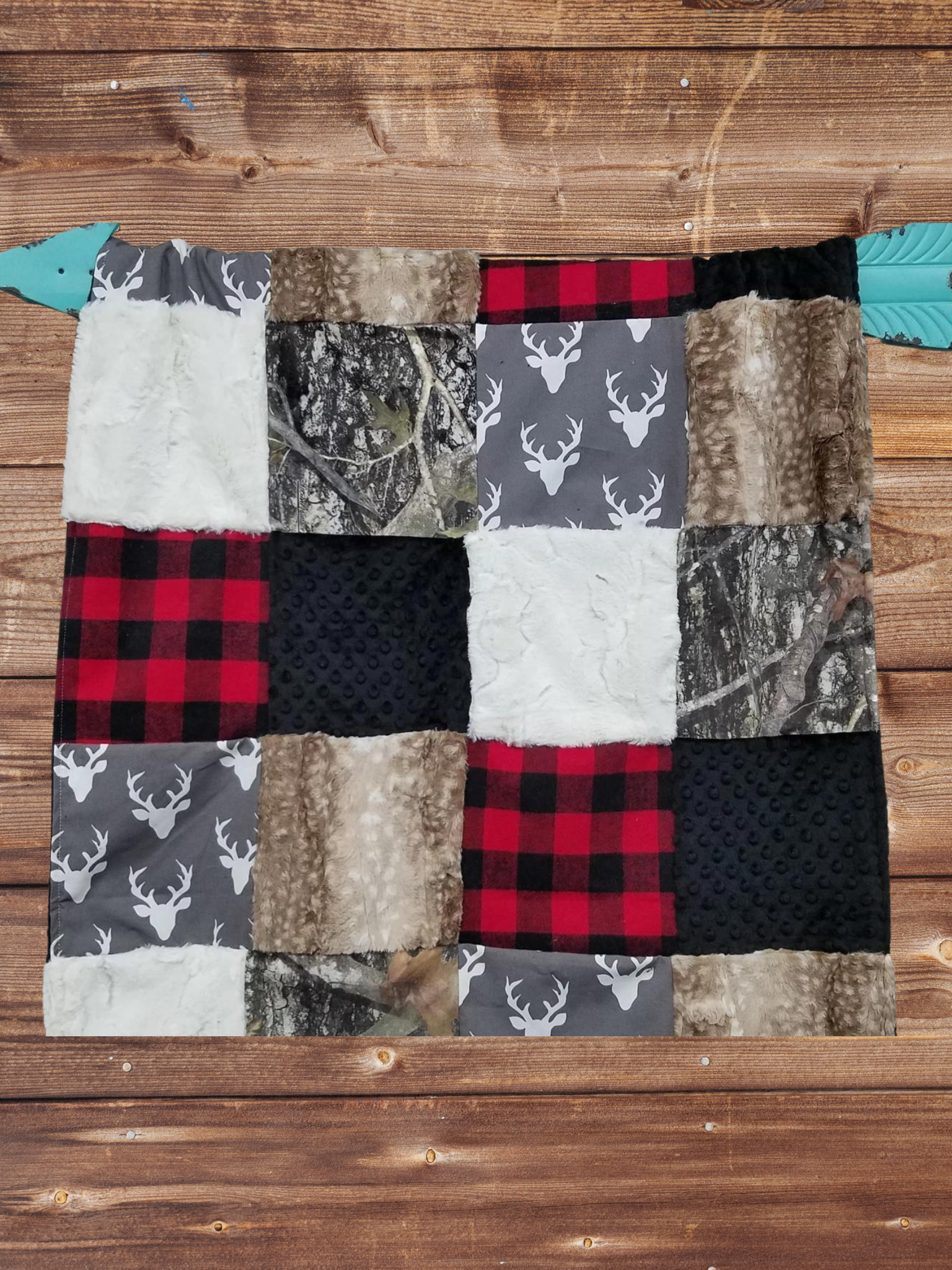 Patchwork Blanket - Buck and Camo Blanket - DBC Baby Bedding Co 