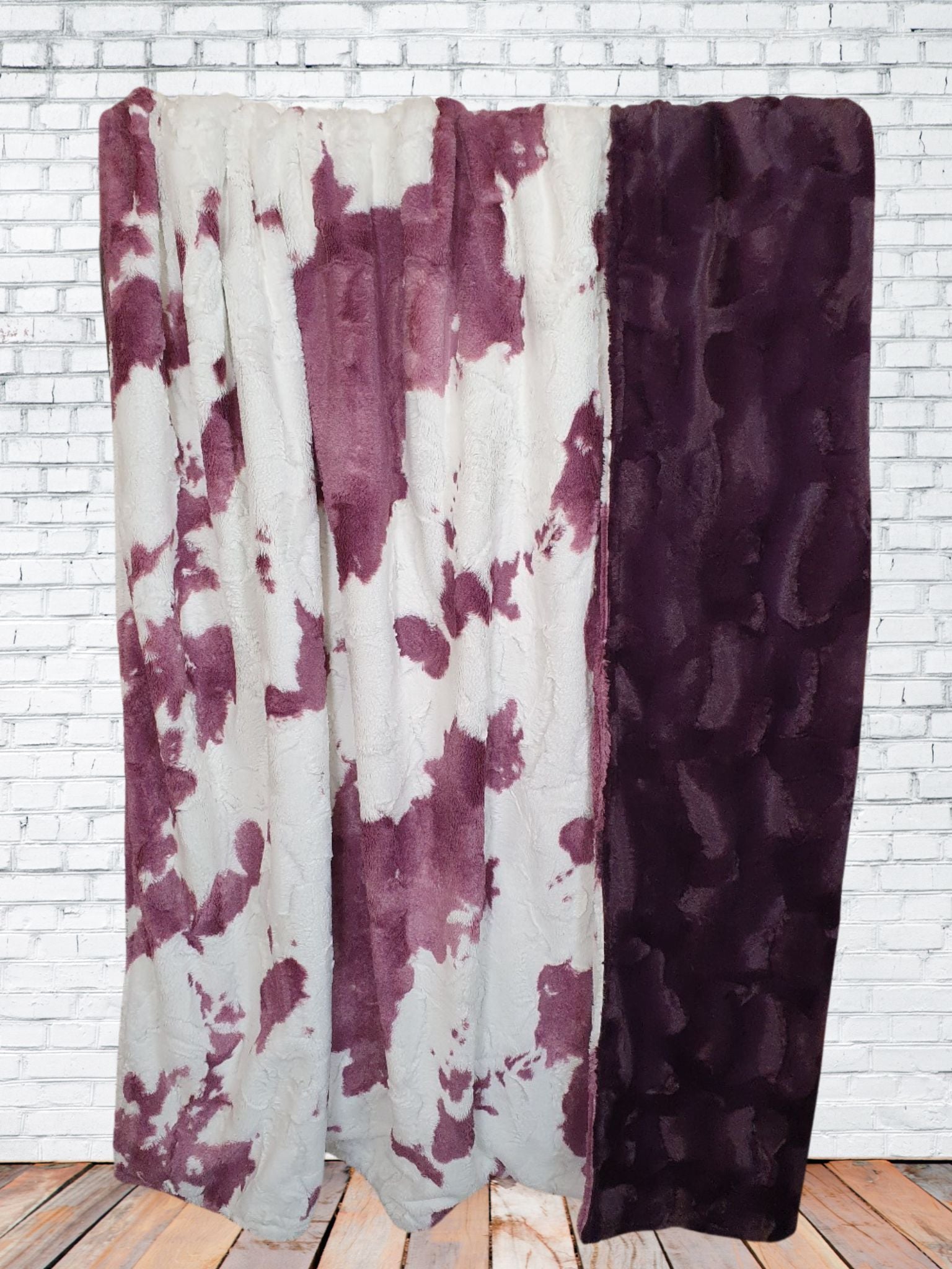 Luxe Minky Blanket - Plum Calf  Minky and Plum Hide Minky - DBC Baby Bedding Co 