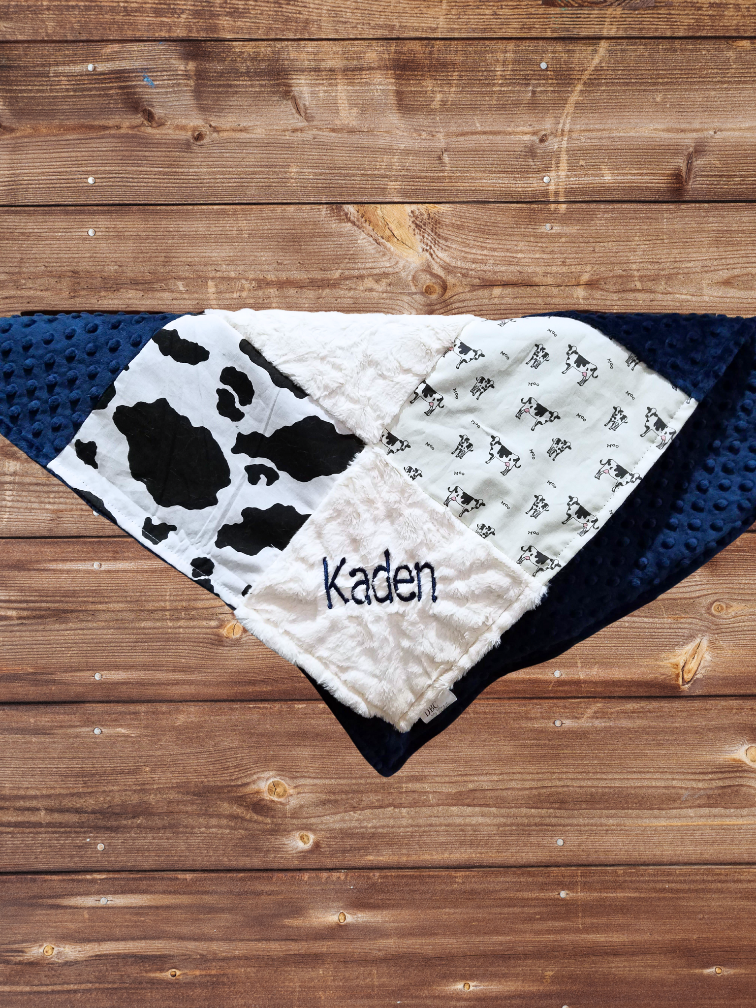 Patchwork Blanket - Cows and Black White Cow Print Farm Blanket - DBC Baby Bedding Co 
