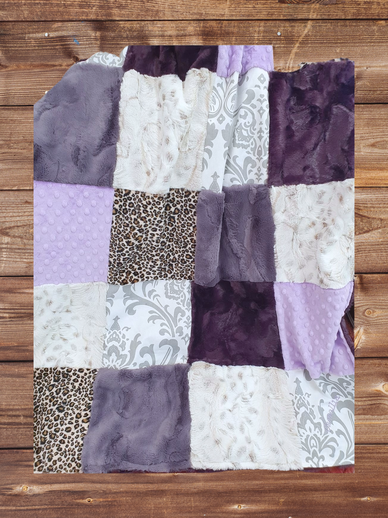 Patchwork Blanket - Lynx Minky and Cheetah Minky Blanket - DBC Baby Bedding Co 