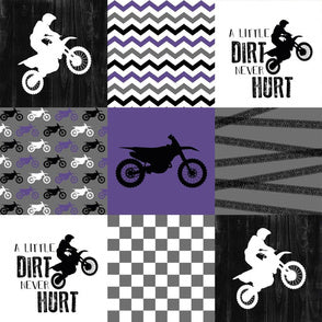 Custom Girl Crib Bedding - Dirt Bike, Race Flag Check, Motocross Baby Bedding Collection - DBC Baby Bedding Co 