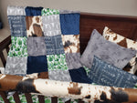 New Release Boy Crib Bedding- Steer, Cactus, and Cow Minky Western Ranch Baby Bedding & Nursery Collection - DBC Baby Bedding Co 