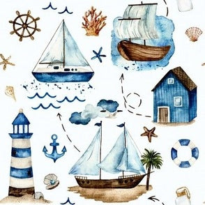 New Release Boy Crib Bedding- Sailboats Nautical Baby Bedding Collection - DBC Baby Bedding Co 