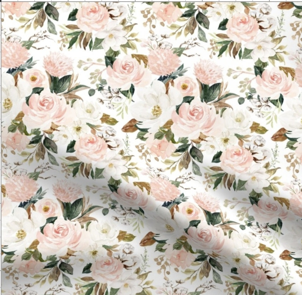 New Release Girl Crib Bedding- Rose and Magnolia Floral Baby Bedding & Nursery Collection - DBC Baby Bedding Co 