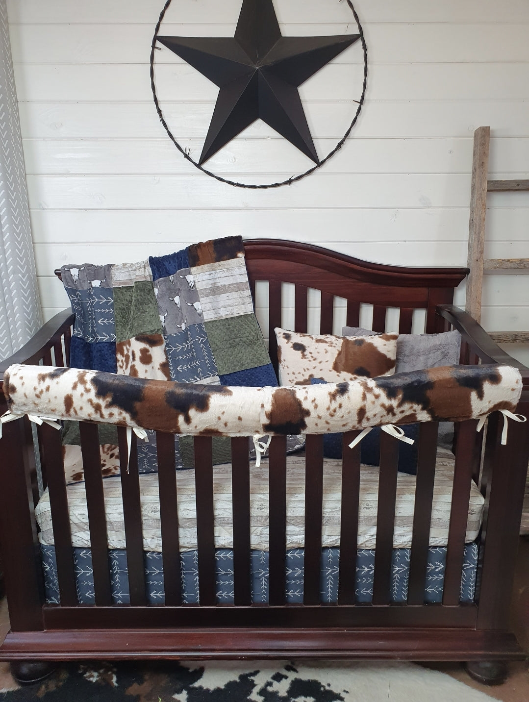 Boy Crib Bedding- Aztec Highland Cows Western Baby Bedding & Nursery  Collection