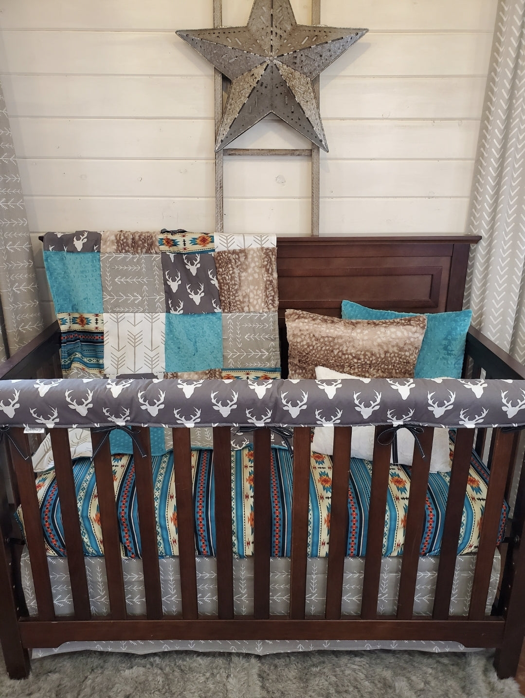 Labor Day Flash Sale - Buck and Teal Aztec - DBC Baby Bedding Co 