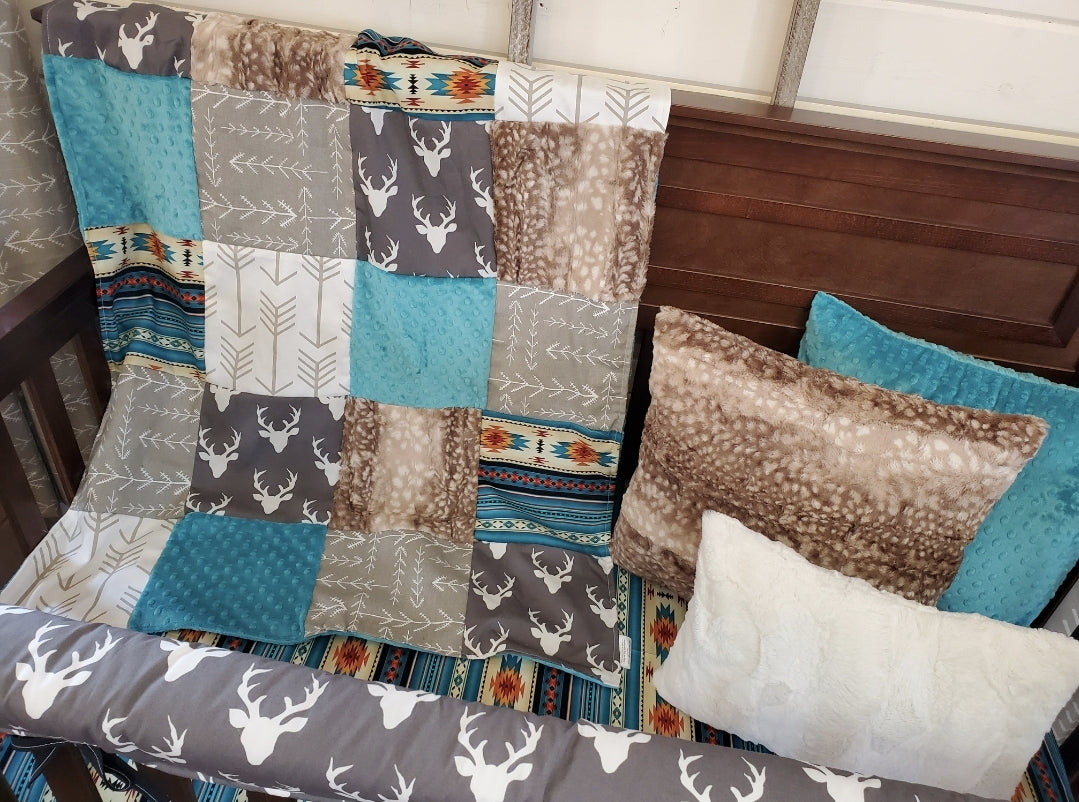 Labor Day Flash Sale - Buck and Teal Aztec - DBC Baby Bedding Co 