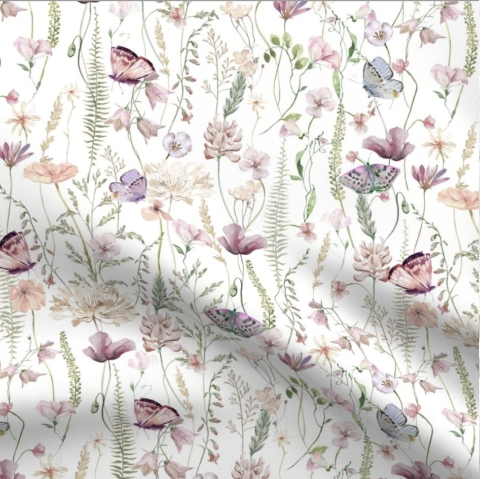 New Release Girl Crib Bedding- Lilac Field Flower Butterfly Baby Bedding Collection - DBC Baby Bedding Co 