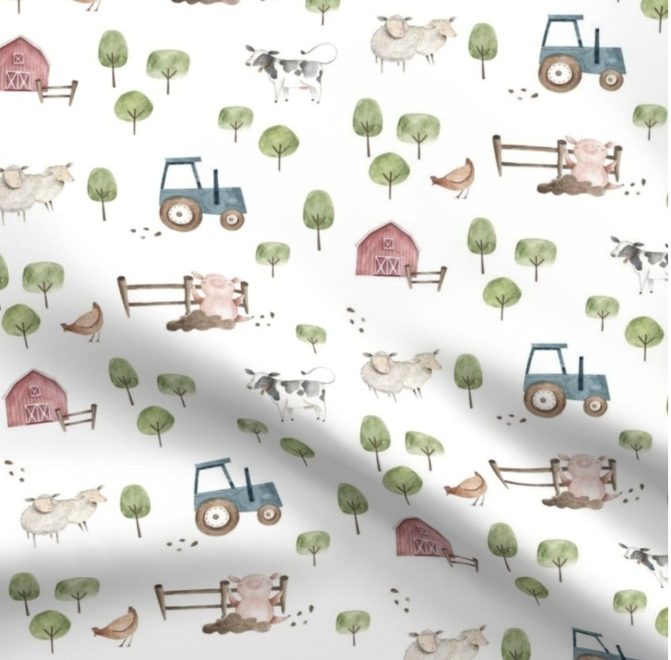 Crib Sheet - Watercolor Farm - DBC Baby Bedding Co 