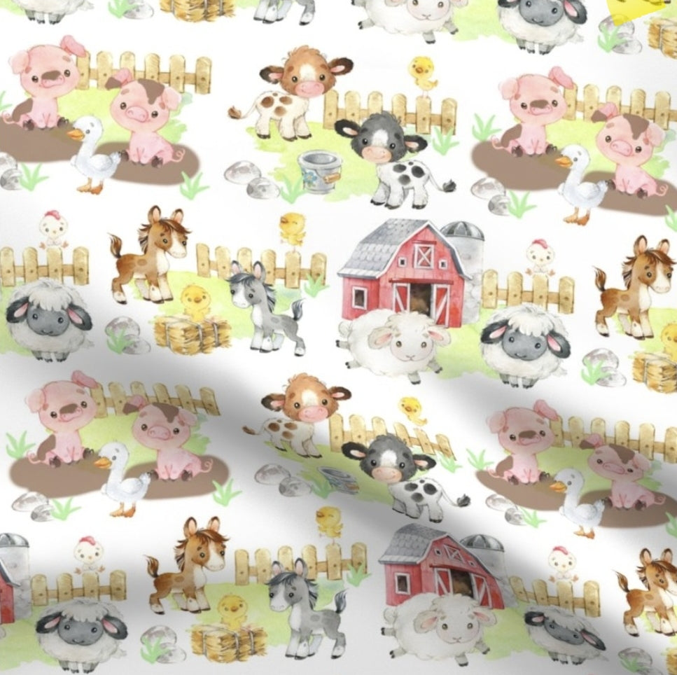 Crib Sheet - Baby Farm Animals - DBC Baby Bedding Co 