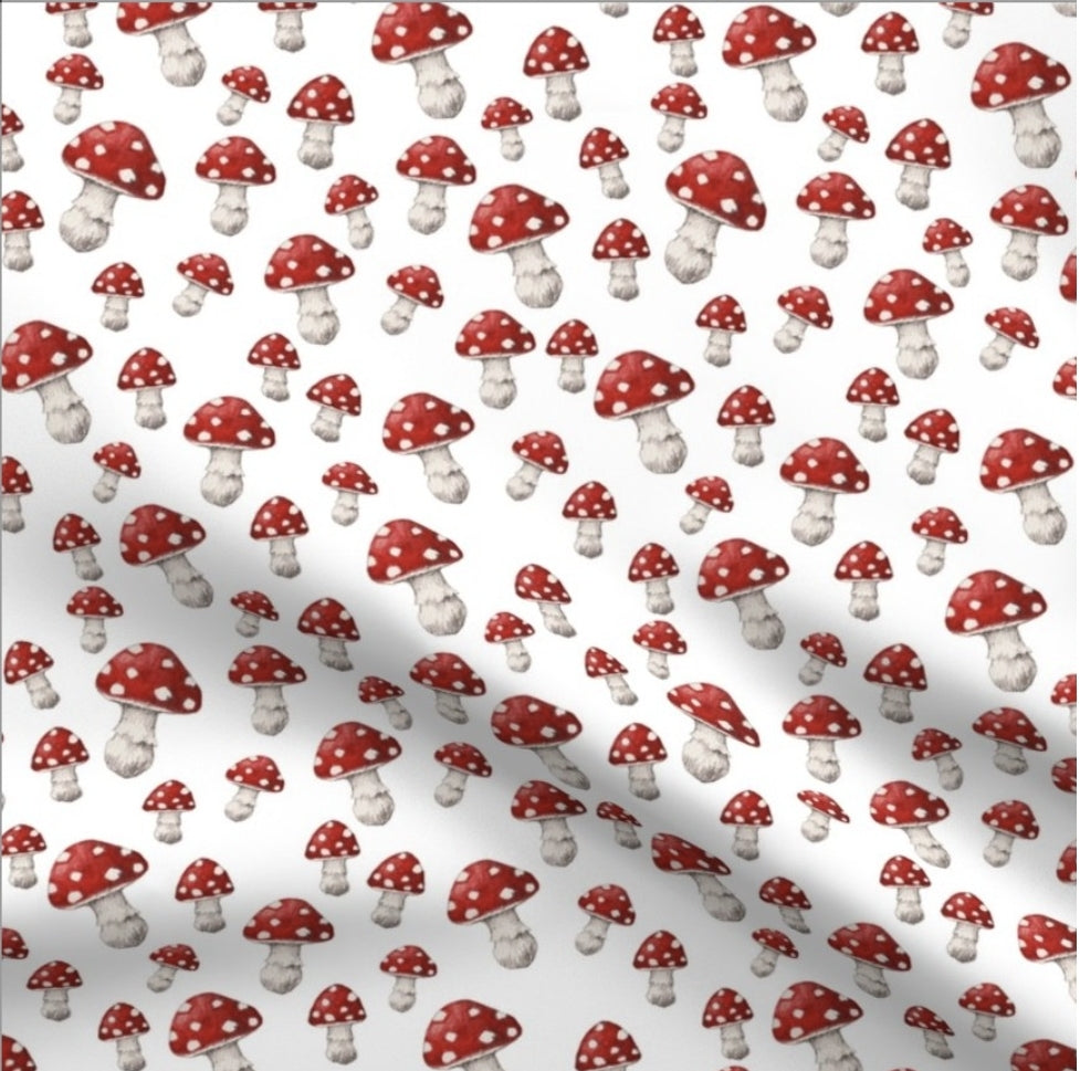 Crib Sheet - Red White Mushrooms - DBC Baby Bedding Co 