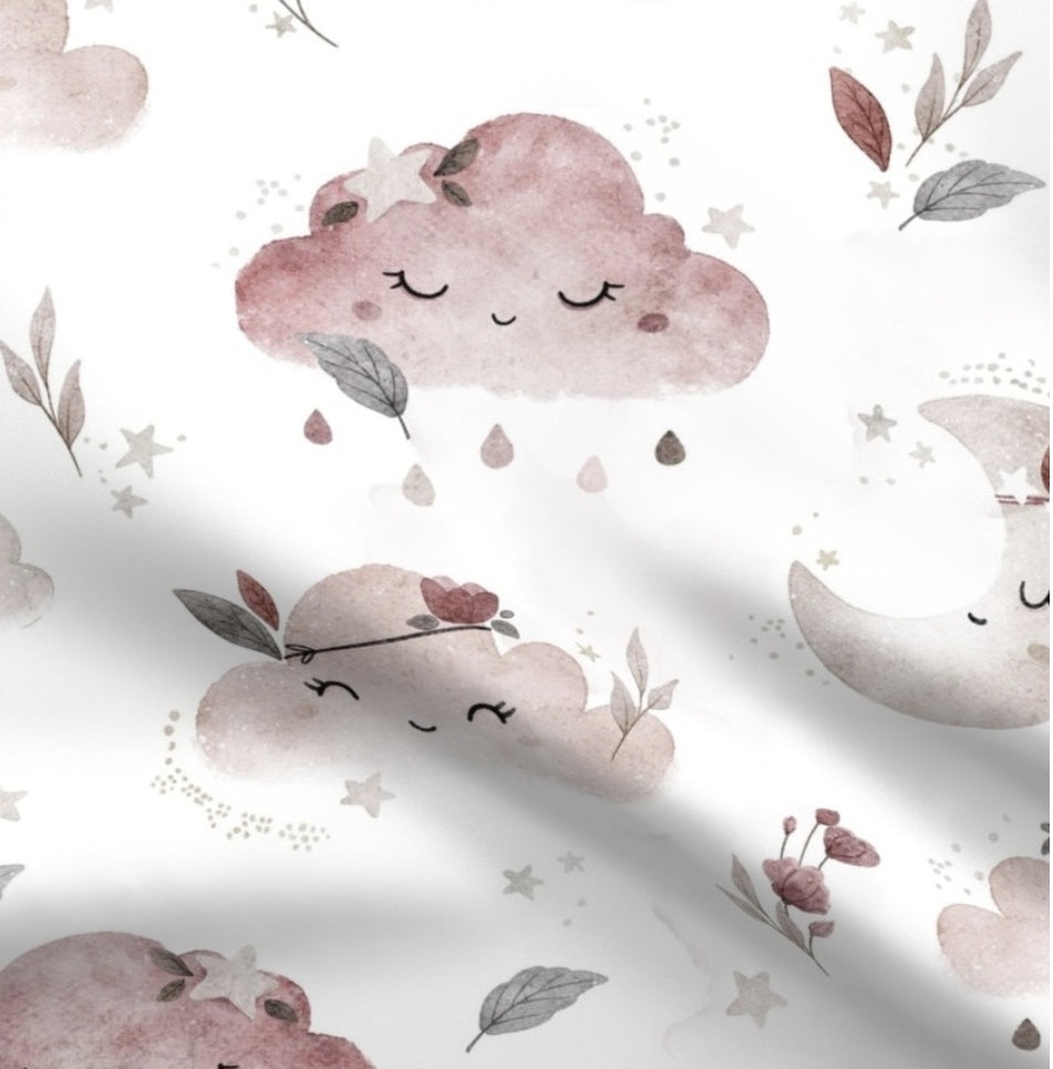 Crib Sheet - Boho Moon and Clouds - DBC Baby Bedding Co 