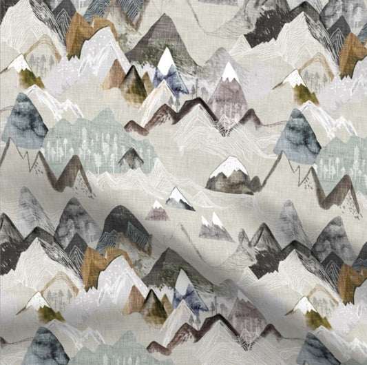 Crib Sheet - Mountains in tan - DBC Baby Bedding Co 