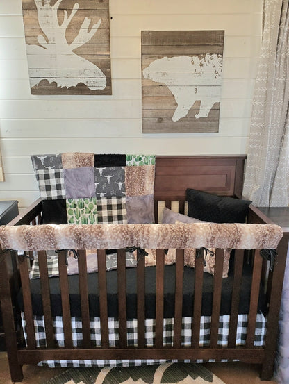 New Release Boy Crib Bedding - Gray Steer and Cactus Western Baby Bedding Collection - DBC Baby Bedding Co 