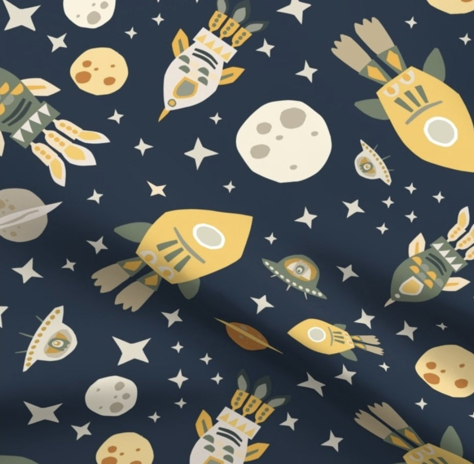 New Release Boy Crib Bedding- Rockets in Outerspace Baby Bedding and Nursery Coordinates - DBC Baby Bedding Co 