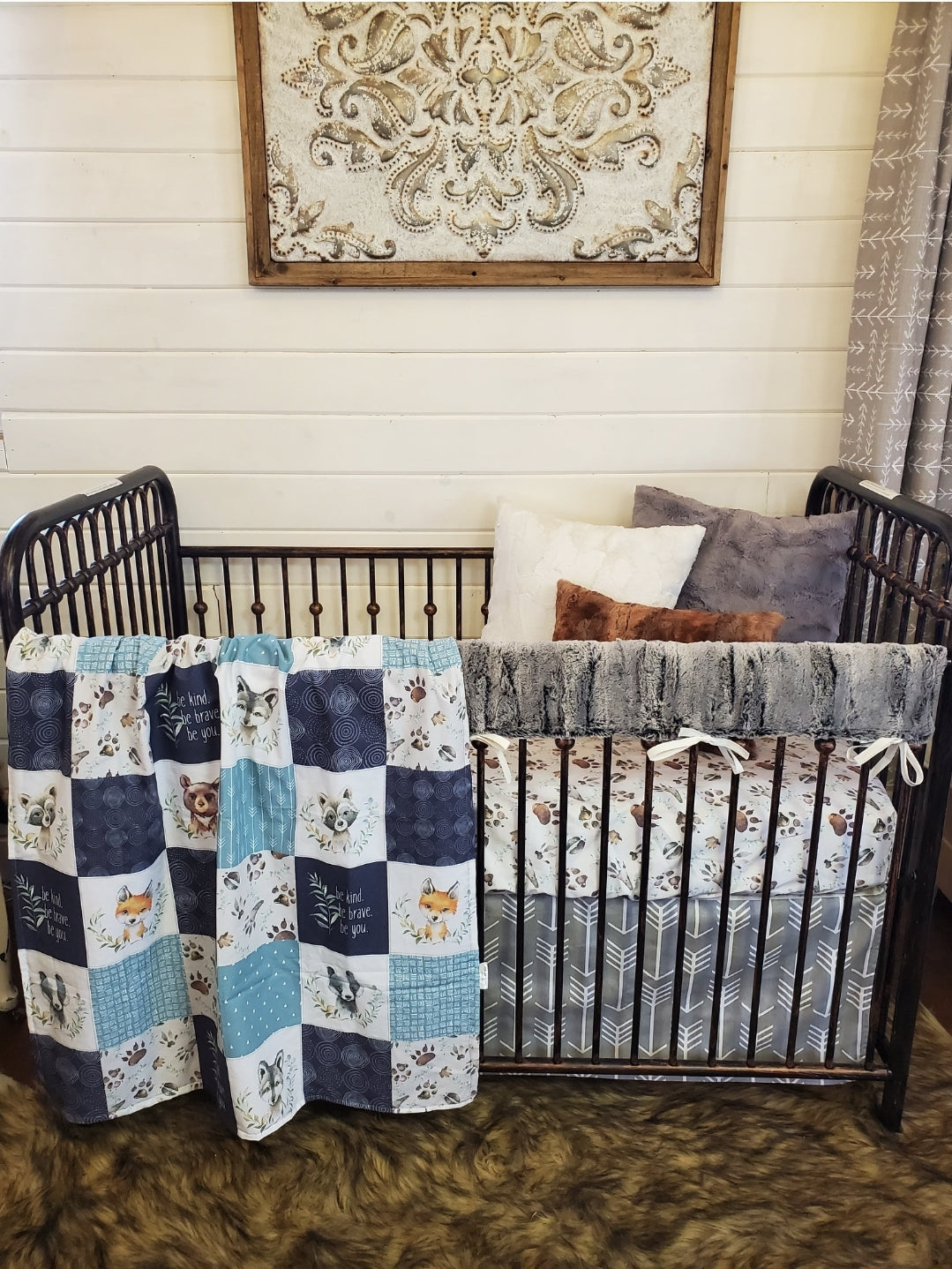 New Release Boy Crib Bedding- Moose, Bear, Deer Woodland Baby Bedding Collection - DBC Baby Bedding Co 