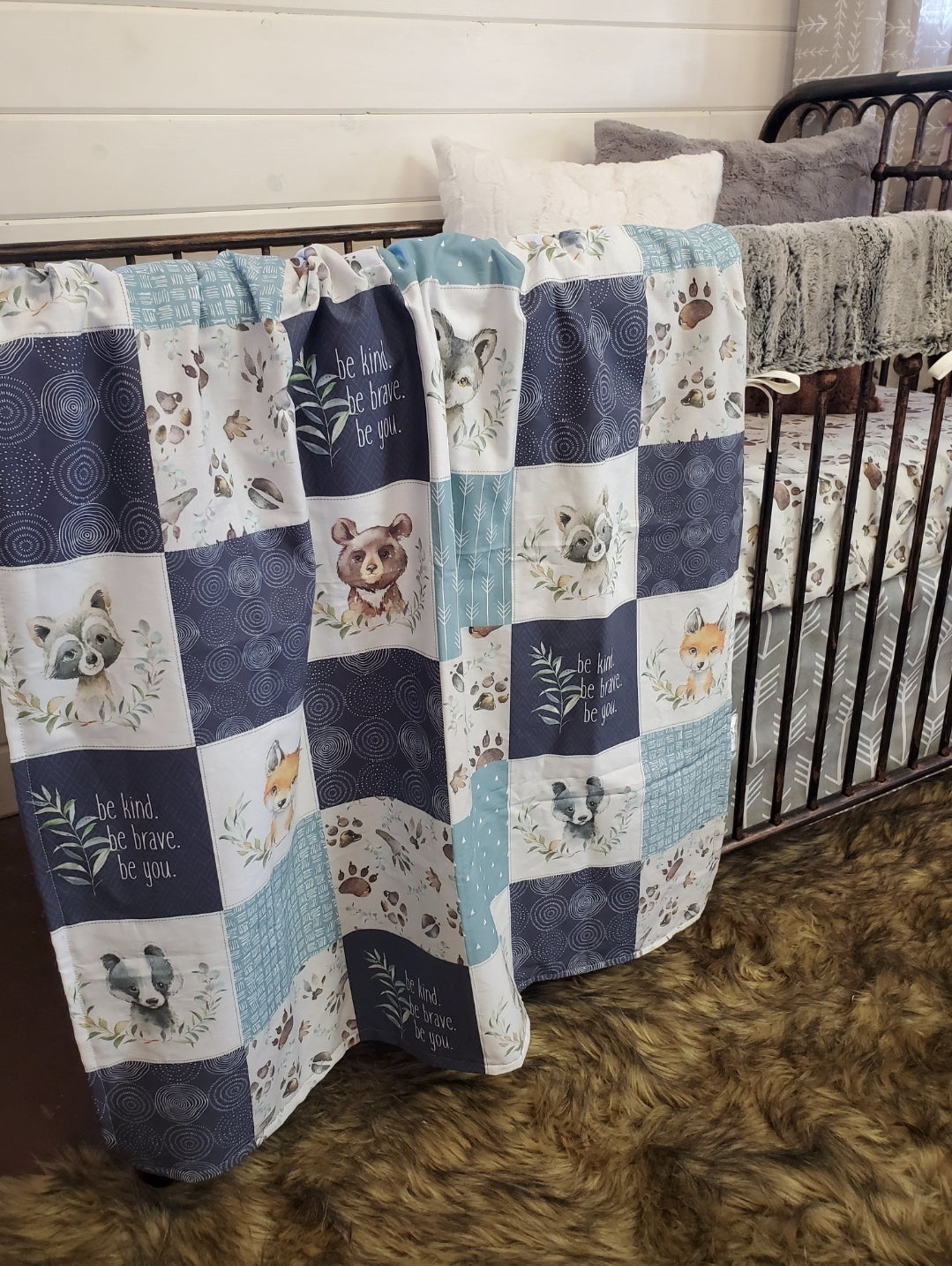New Release Boy Crib Bedding- Moose, Bear, Deer Woodland Baby Bedding Collection - DBC Baby Bedding Co 