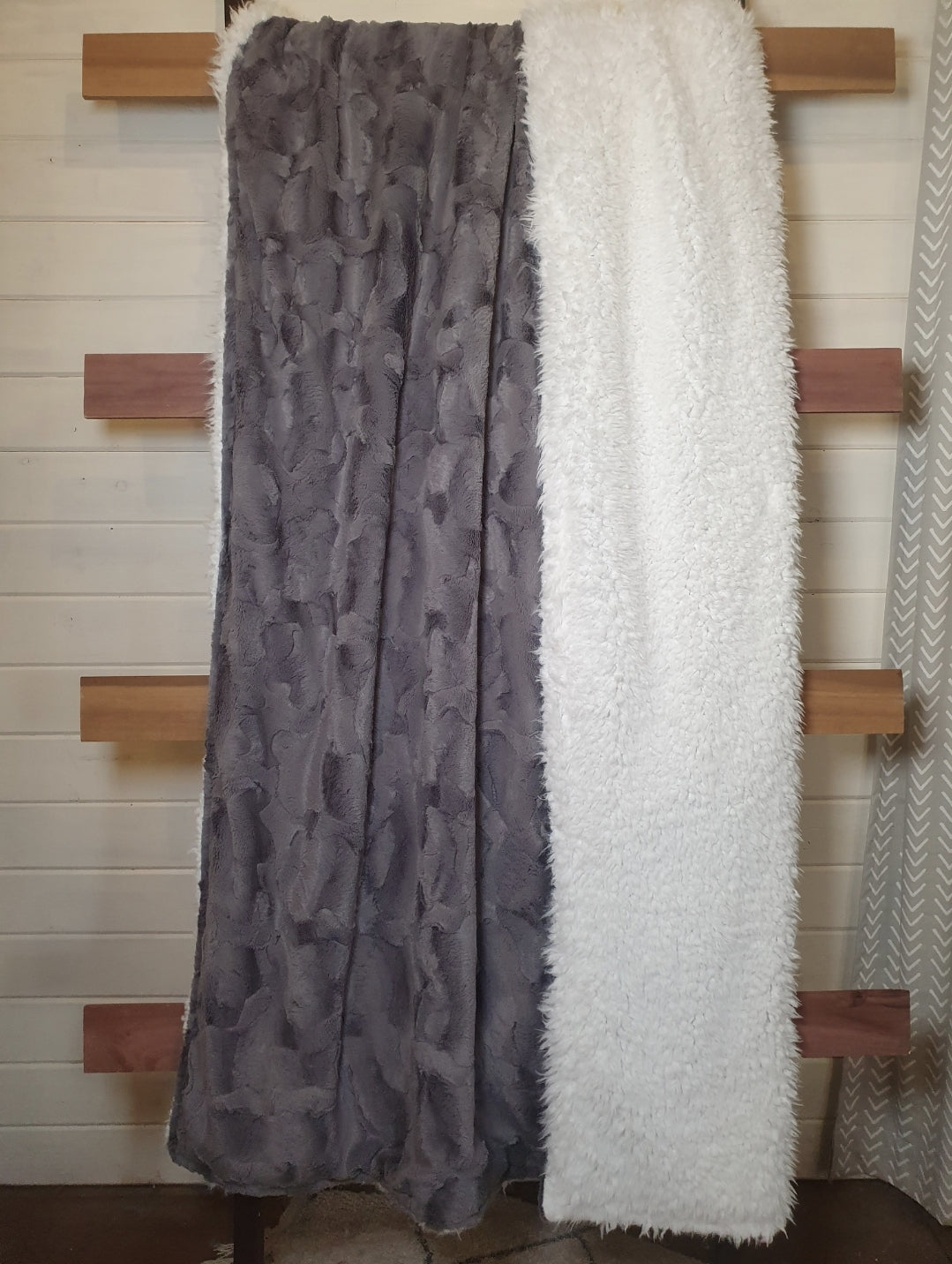 Blanket Sale - 60x80 Big Boy Blanket, Gray Hide  and llama minky - DBC Baby Bedding Co 
