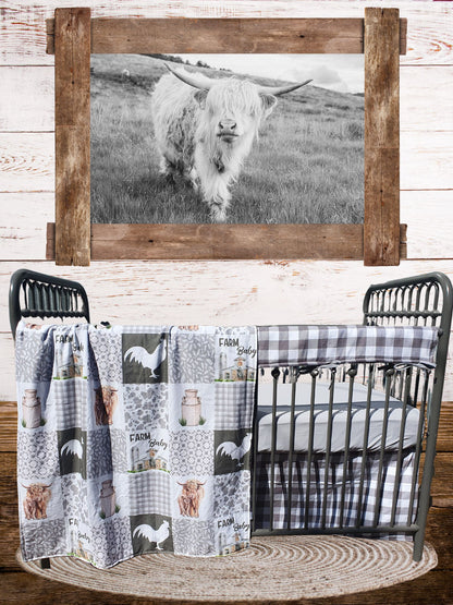 New Release Neutral Crib Bedding - Highland Cow Farm Baby Bedding & Nursery Collection