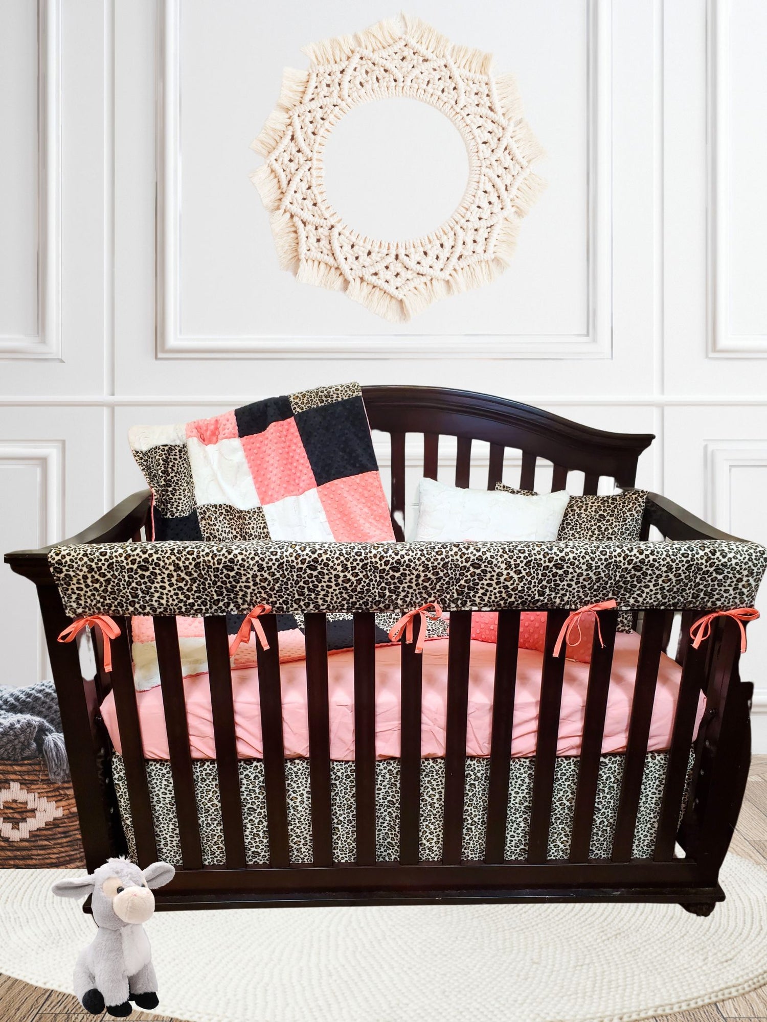 Cheetah Minky Baby Crib Bedding