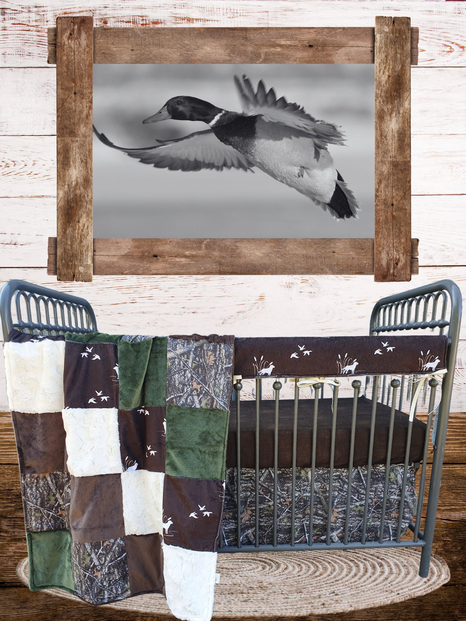 New Release Boy Crib Bedding - Flying Ducks Hunting Woodland Baby & Toddler Bedding Collection - DBC Baby Bedding Co 