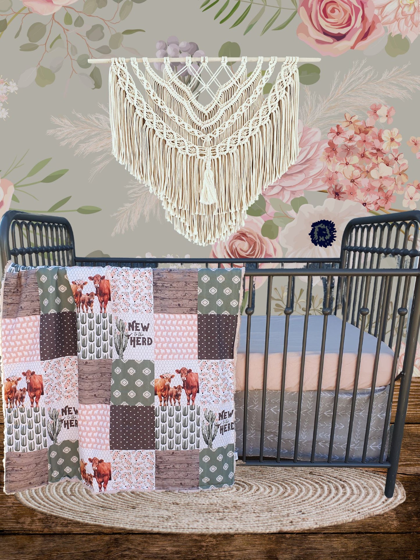 New Release Girl Crib Bedding- New to the Herd Highland Cow Western Baby & Toddler  Bedding Collection - DBC Baby Bedding Co 